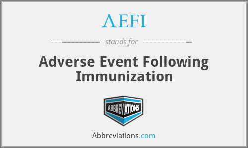AEFI - Adverse Event Following Immunization