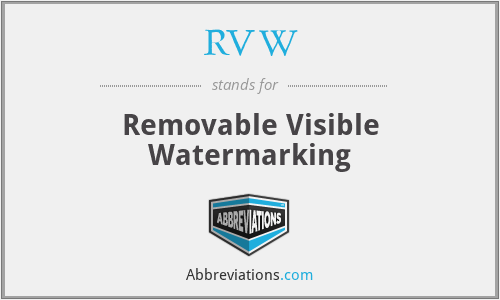 RVW - Removable Visible Watermarking
