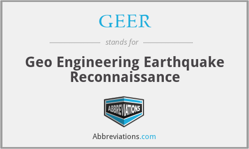 GEER - Geo Engineering Earthquake Reconnaissance