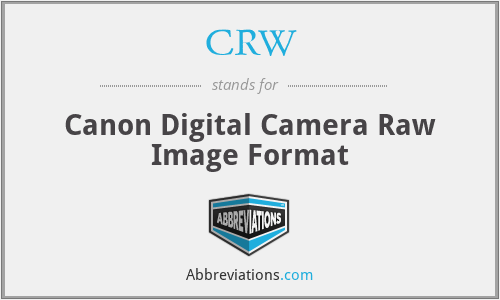 CRW - Canon Digital Camera Raw Image Format