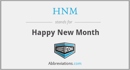 HNM - Happy New Month