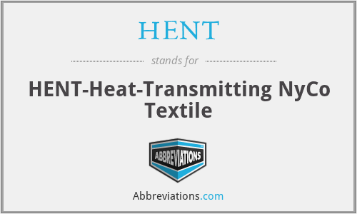 HENT - HENT-Heat-Transmitting NyCo Textile
