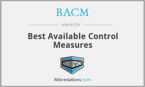BACM - Best Available Control Measures