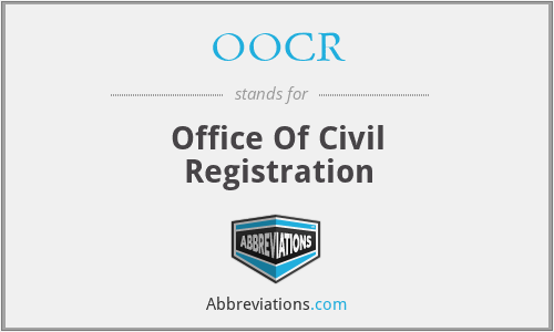 OOCR - Office Of Civil Registration