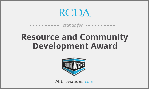 RCDA - Resource and Community Development Award