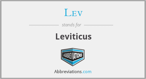 Lev - Leviticus