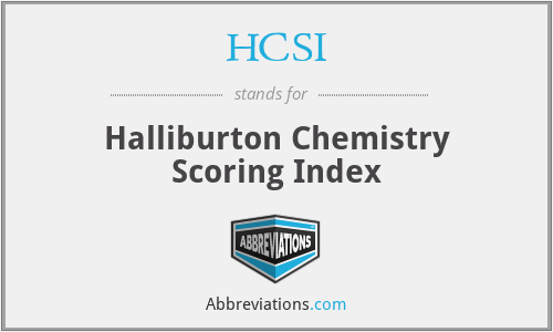 HCSI - Halliburton Chemistry Scoring Index