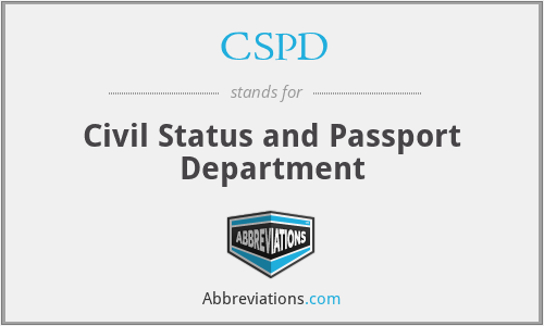 CSPD - Civil Status and Passport Department