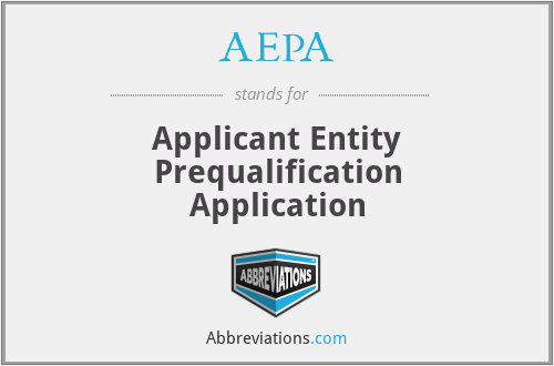 AEPA - Applicant Entity Prequalification Application