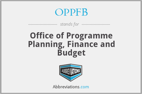 OPPFB - Office of Programme Planning, Finance and Budget
