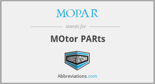 MOPAR - MOtor PARts