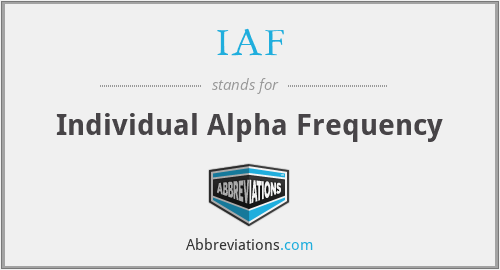 IAF - Individual Alpha Frequency