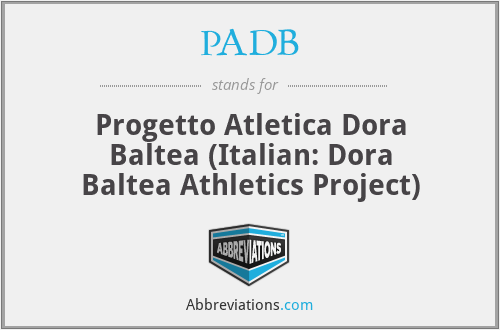 PADB - Progetto Atletica Dora Baltea (Italian: Dora Baltea Athletics Project)