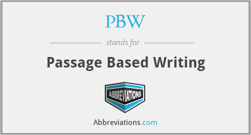 PBW - Passage Based Writing