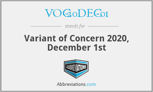 VOC-20DEC-01 - Variant of Concern 2020, December 1st