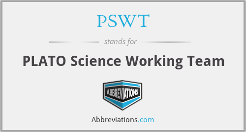 PSWT - PLATO Science Working Team