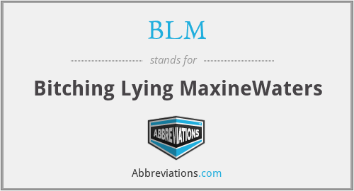 BLM - Bitching Lying MaxineWaters