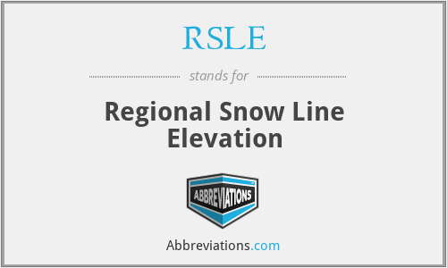 RSLE - Regional Snow Line Elevation