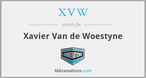 XVW - Xavier Van de Woestyne