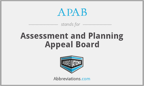 APAB - Assessment and Planning Appeal Board