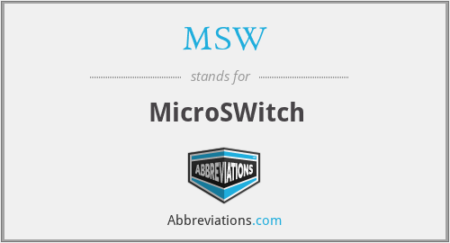 MSW - MicroSWitch