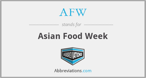 AFW - Asian Food Week