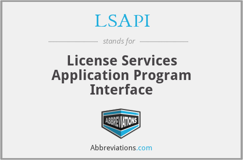 LSAPI - License Services Application Program Interface