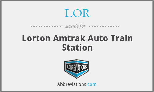 LOR - Lorton Amtrak Auto Train Station