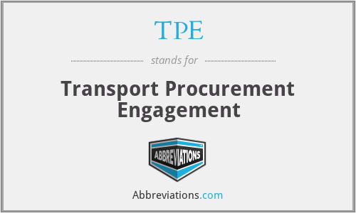 TPE - Transport Procurement Engagement