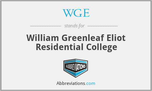 WGE - William Greenleaf Eliot Residential College