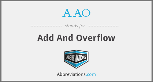 AAO - Add And Overflow