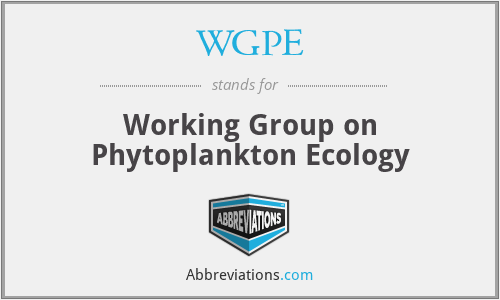 WGPE - Working Group on Phytoplankton Ecology