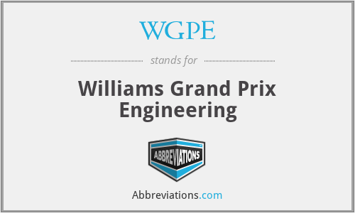 WGPE - Williams Grand Prix Engineering