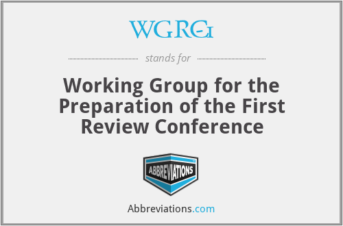 WGRC-1 - Working Group for the Preparation of the First Review Conference