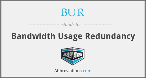 BUR - Bandwidth Usage Redundancy
