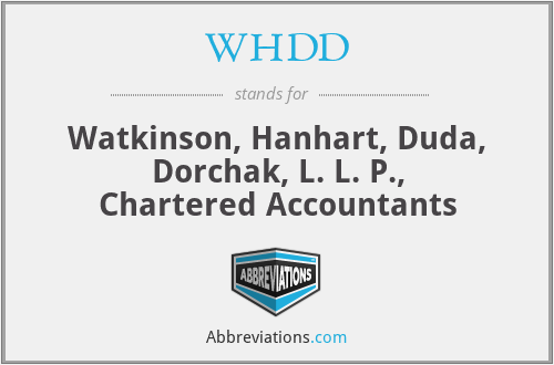 WHDD - Watkinson, Hanhart, Duda, Dorchak, L. L. P., Chartered Accountants