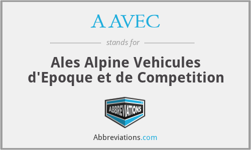 AAVEC - Ales Alpine Vehicules d'Epoque et de Competition