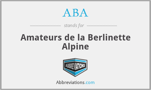 ABA - Amateurs de la Berlinette Alpine