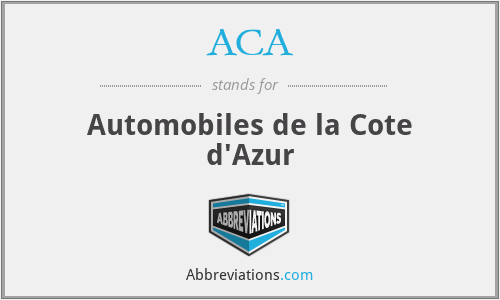 ACA - Automobiles de la Cote d'Azur