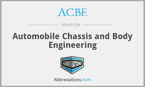 ACBE - Automobile Chassis and Body Engineering