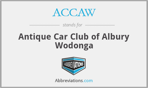 ACCAW - Antique Car Club of Albury Wodonga