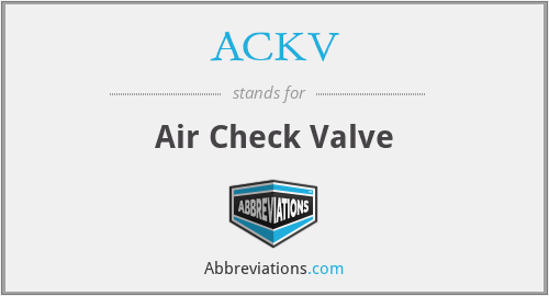 ACKV - Air Check Valve
