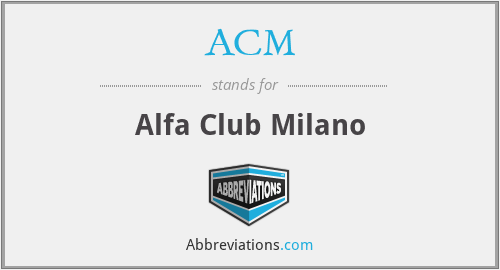 ACM - Alfa Club Milano