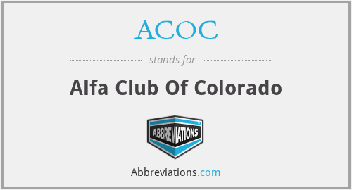 ACOC - Alfa Club Of Colorado