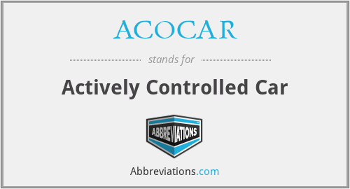 ACOCAR - Actively Controlled Car