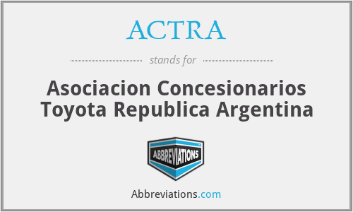 ACTRA - Asociacion Concesionarios Toyota Republica Argentina