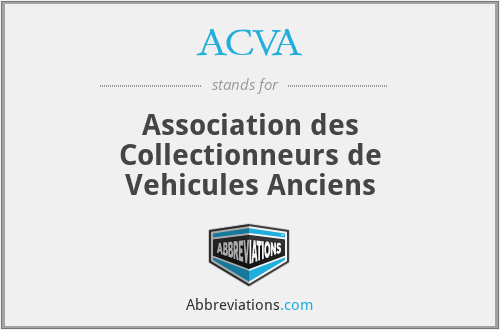 ACVA - Association des Collectionneurs de Vehicules Anciens