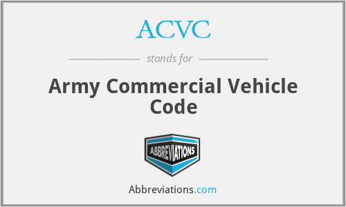 ACVC - Army Commercial Vehicle Code