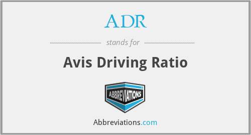 ADR - Avis Driving Ratio