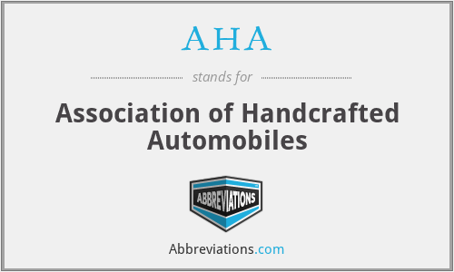 AHA - Association of Handcrafted Automobiles